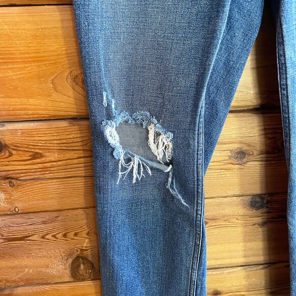 Abercrombie & Fitch Ankle Straight Ultra High Rise Distressed Jeans Size 25 - Picture 7 of 7